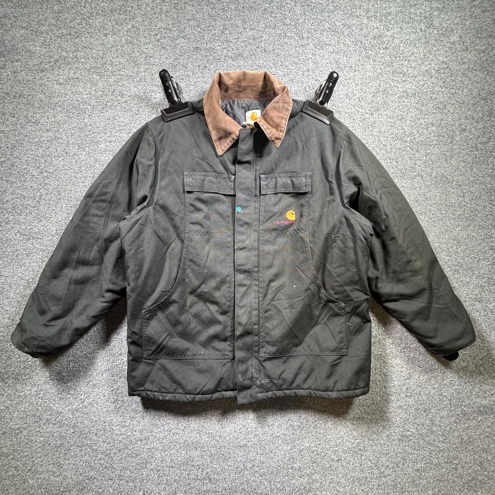 Vintage Carhartt C14 Traditional Jacket Men XL Black Full Zip Arctic Quilt Lined